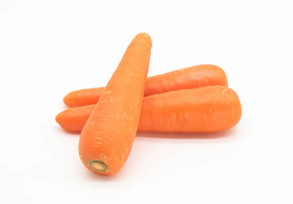 Three Carrots Isolated White Background Front View — ストック写真