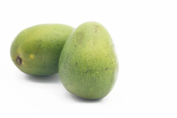 Čerstvé Zralé Zelené Mango Bílém Pozadí Sladké Mango — Stock fotografie