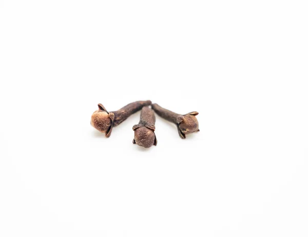 Cloves Spice Some Dried Cloves Macro Close Isolated White Background — Stock Photo, Image