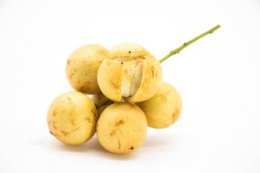 Baccaurea motleyana ayrıca lotkon olarak da bilinir. Beyaz arkaplanda izole et