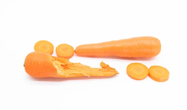 Морковь Белом Фоне Вид Спереди — стоковое фото