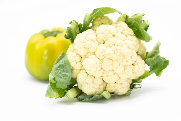 Cauliflower Isolated White Background Healthy Vegetable — Stock Photo, Image