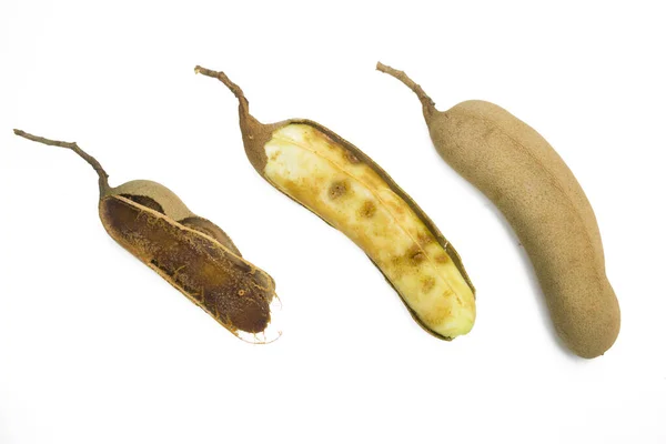 stock image Ripe tamarind isolated on a white background