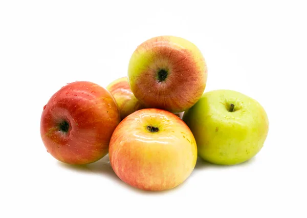 Gruppe Von Apfel Isolieren Auf Weißem Hintergrund — Stockfoto
