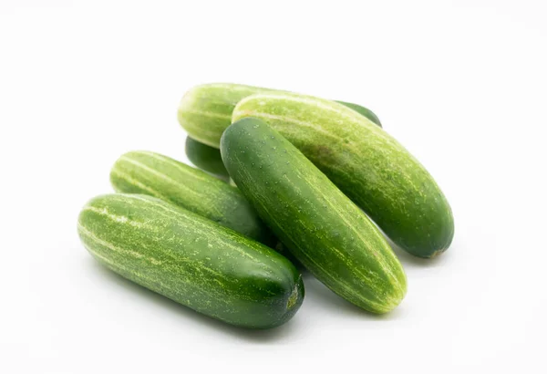 Green Cucumber White Background — Stockfoto