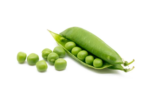 Guisantes Verdes Frijol Vegetal Aislado Sobre Fondo Blanco —  Fotos de Stock