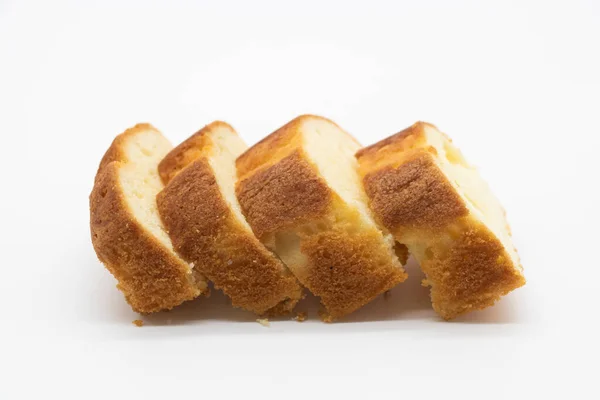 Pfund Kuchen Isoliert Auf Weißem Hintergrund Vorderansicht — Stockfoto