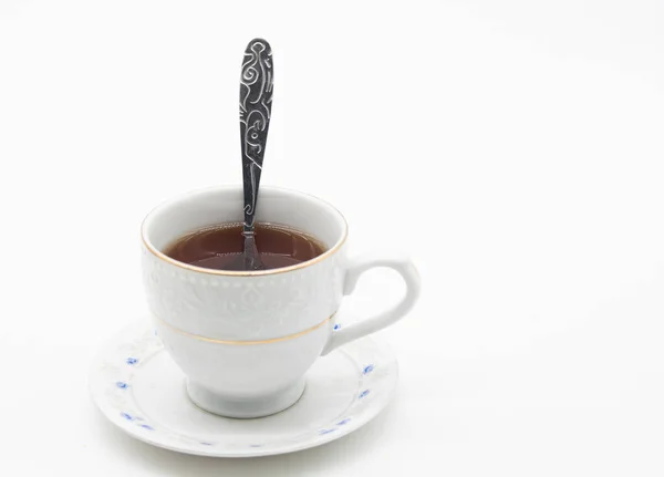 Tea Csésze Tea Fehér Háttér — Stock Fotó