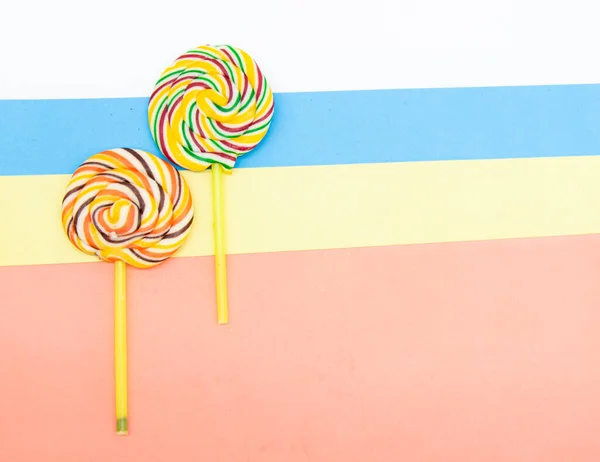 Kolorowe Cukierki Lizak Izolowane Tle — Zdjęcie stockowe