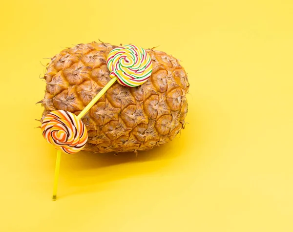Colorful Lollipop Pineapple Background —  Fotos de Stock