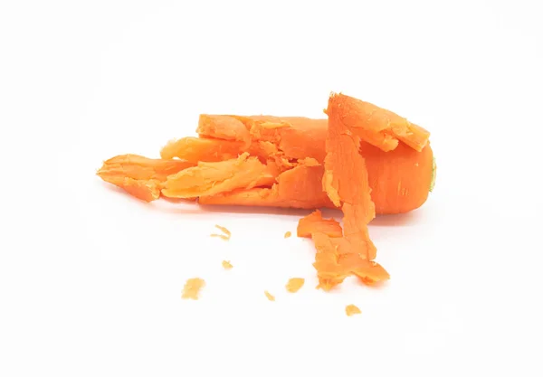 Свежий Разбить Морковь Белом Фоне Clipping Путь — стоковое фото