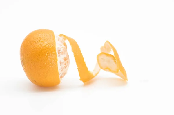 Selectieve Focus Tangerine Kamala Witte Achtergrond — Stockfoto