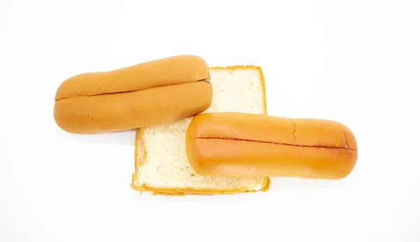 Heel Brood Geïsoleerd Witte Achtergrond Bovenaanzicht — Stockfoto