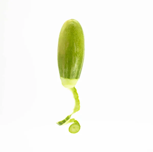 Skin Slice Pointed Gourds Vertically Isolated White Background — Fotografia de Stock