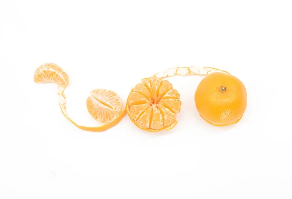 Tangerine Kamala Απομονώνονται Λευκό Φόντο Πάνω Όψη — Φωτογραφία Αρχείου