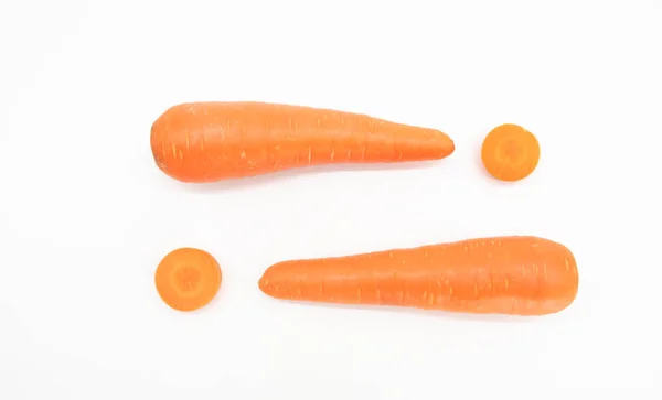 Fresh Carrot Slice White Background Top View — Stockfoto