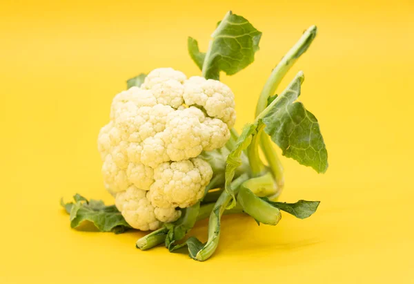 Cauliflower Isolated Yellow Background — Stock Photo, Image