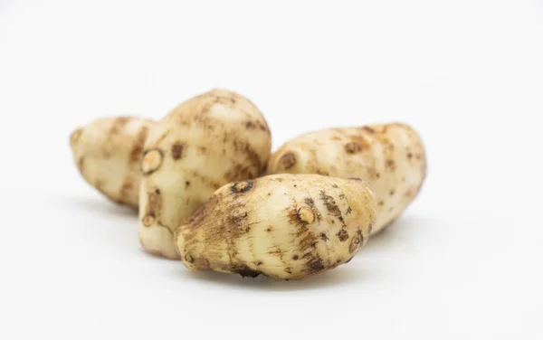 Fresh Taro Root Arbi White Background Have Full Calcium Iron — ストック写真