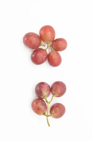 Fresh Red Grapes Display White Background — Fotografia de Stock