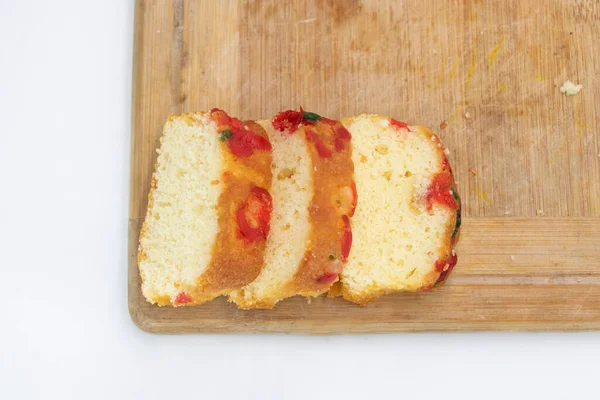 Butter Cake Pound Cake Slices Isolated White Background — Fotografia de Stock