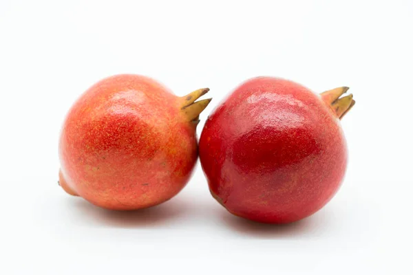 Whole Pomegranate Closeup Isolated White Background — Stok Foto
