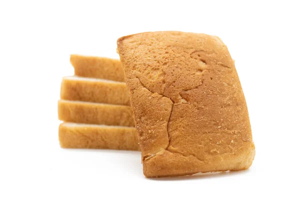 Zoet Brood Plakjes Geïsoleerd Witte Achtergrond — Stockfoto