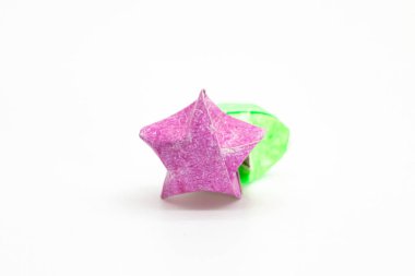 paper made colorful star isolate on background,