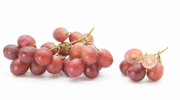 Fresh Red Grapes Display White Background — Stok Foto