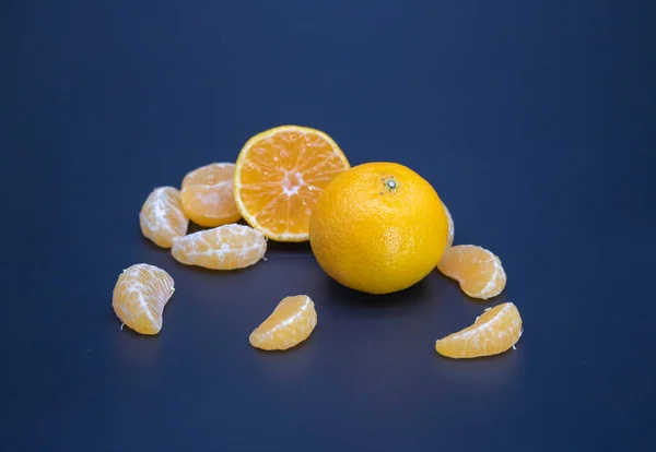 Kamala Tangerine Black Background Selective Focus — Fotografia de Stock