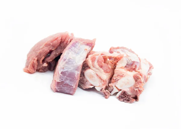 Pile Beef Cubes Isolated White — Stock Photo, Image