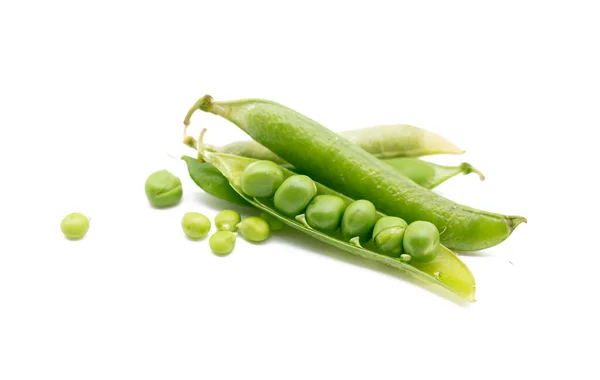 Green Peas Vegetable Bean Isolated White Background — Fotografia de Stock