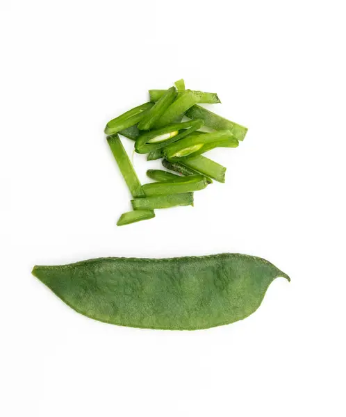 Green Lima Beans Hyacinth Beans Isolate White Background — Stock Photo, Image
