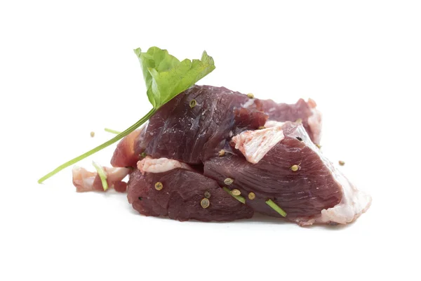 cow beef meat isolated on white background. With clipping path, close up.