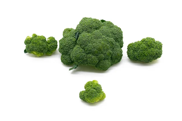 Broccoli Geïsoleerd Witte Achtergrond Set Van Verse Broccoli — Stockfoto