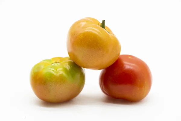 Fresh Organic Tomatoes Isolated White Background — Stock Photo, Image