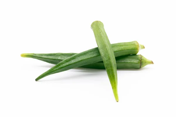 Okra Lady Finger Bhindi Isolate White Background — Foto Stock