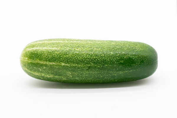 Single Cucumber Close Isolated White Background — Fotografia de Stock