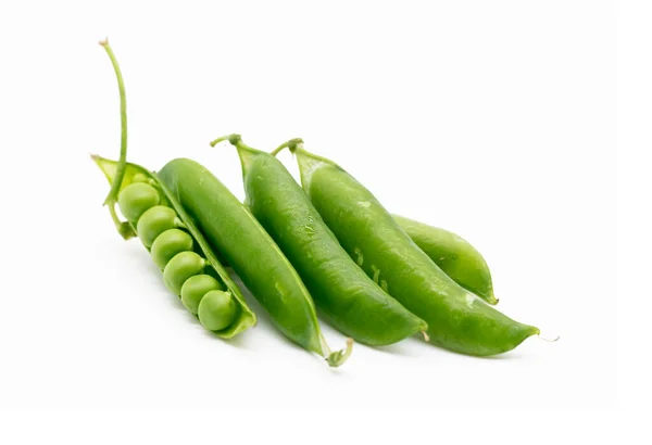 Hrášek Zelenina Izolované Bílém Pozadí — Stock fotografie