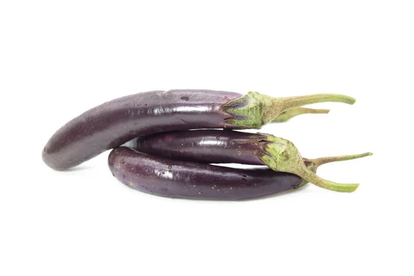 Fresh Long Eggplant Isolated White Background — 图库照片