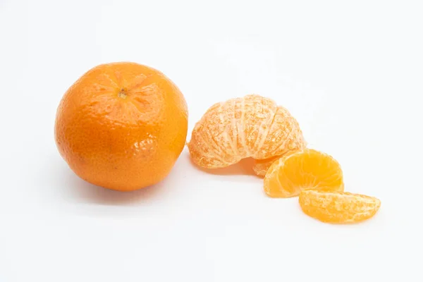 Tangerine Mandarin Fruit Falling Isolated Black Background — Fotografia de Stock