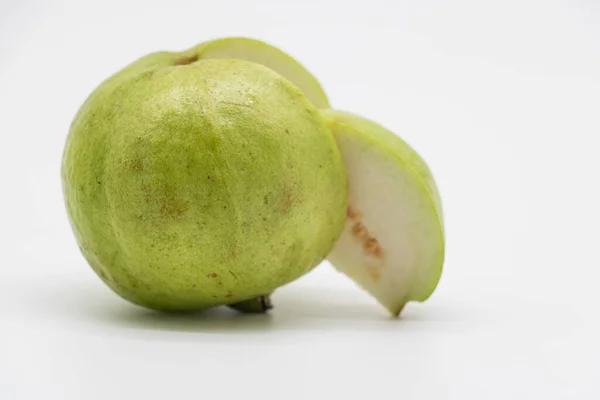 Guava Slices Fruit Isolated White Background — ストック写真