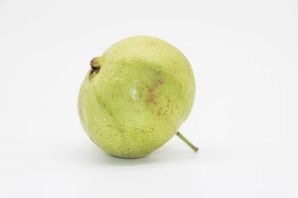 Single Guava Peyara Fruit Isolated White Background — Stock fotografie
