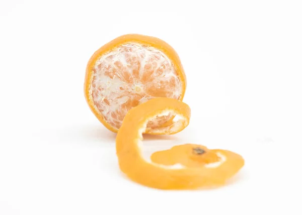 Tangerine Kamala White Background Top View — Stockfoto