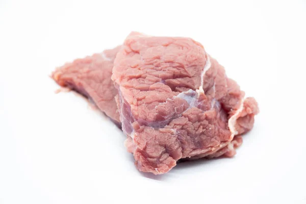 Fresh Raw Beef Steak Isolated White Background Large Piece Buffalo — Stock Photo, Image