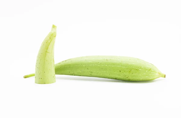 Zielony Gąbka Dynia Warzywa Świeże Białe Tło — Zdjęcie stockowe