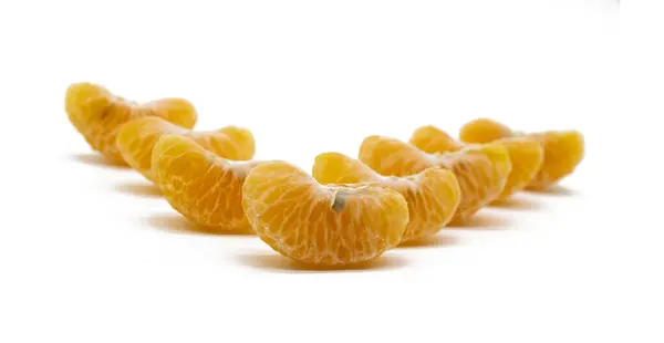 Tangerine Bitar Isolerad Vit — Stockfoto