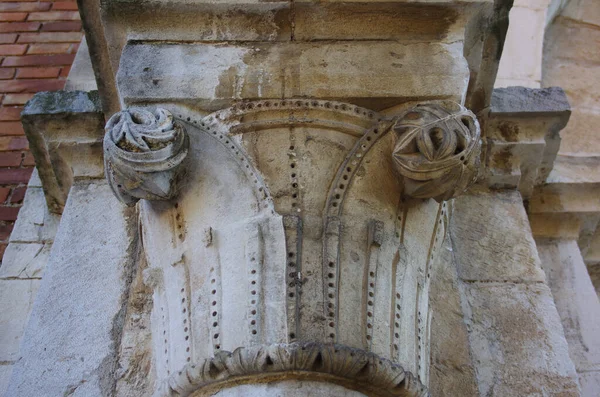 Manoppello Abruzzen Abtei Santa Maria Arabona Detail Einiger Kapitelle Innerhalb — Stockfoto