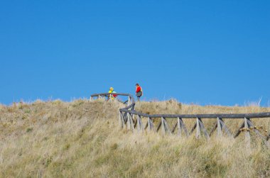 Bir çift el değmemiş bir şekilde dışarı çıkıyor.