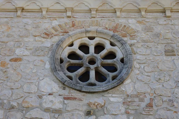 Manoppello Abruzzo Various External Rose Windows Abbey Santa Maria Arabon — Fotografia de Stock