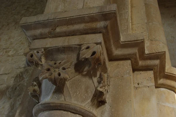 Manoppello Abruzzen Abtei Santa Maria Arabona Detail Einiger Kapitelle Innerhalb — Stockfoto